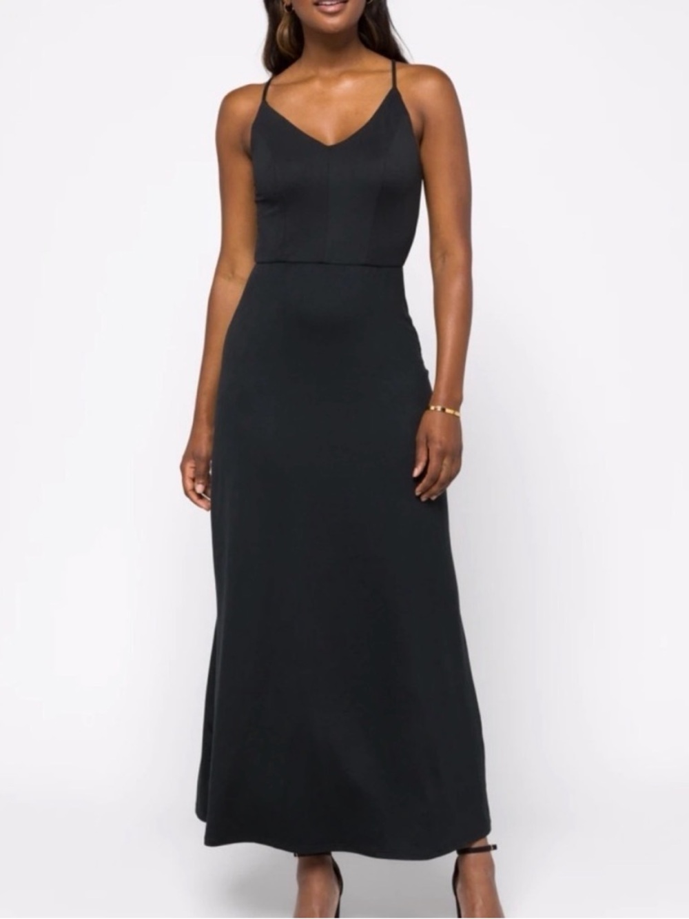NWT Market & Spruce Alisha Strappy Back Maxi Dress - Black
